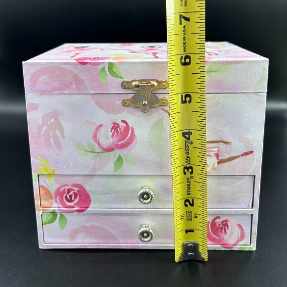 Jewel Keeper Ballerina and Roses Girls Musical Three Compartment Box Swan Lake - Picture 10 of 11